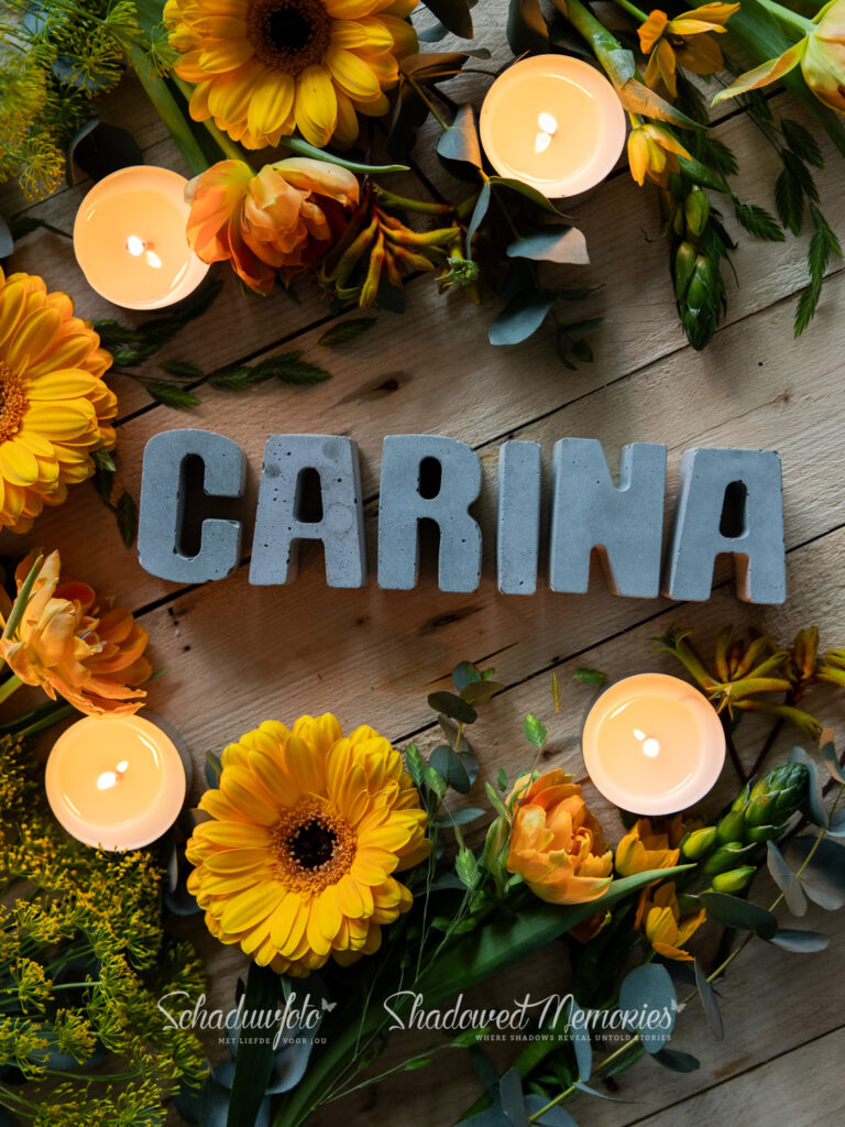 Schaduwfoto Naamfoto Noem mijn naam Gratis rouw cadeau