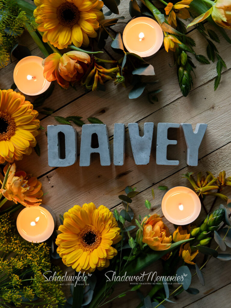 Schaduwfoto Naamfoto Noem mijn naam Gratis rouw cadeau