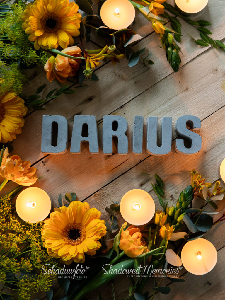 Schaduwfoto Naamfoto Noem mijn naam Gratis rouw cadeau