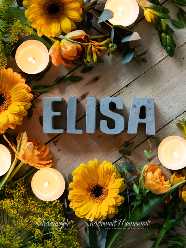 Schaduwfoto Naamfoto Noem mijn naam Gratis rouw cadeau