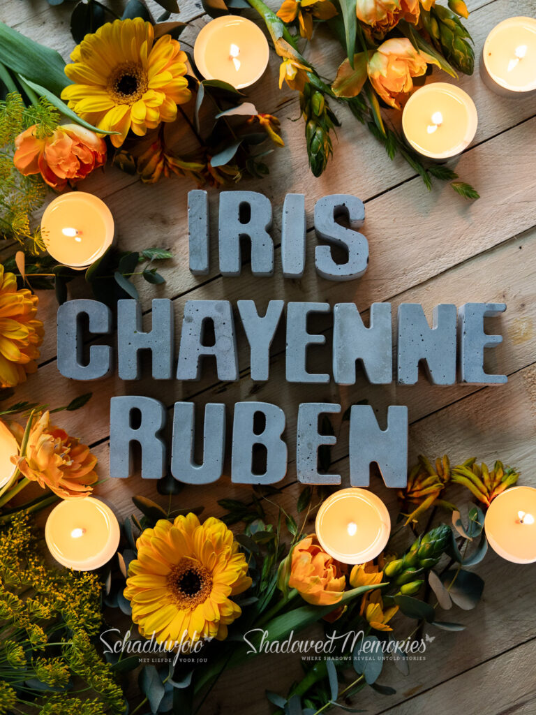 Schaduwfoto Naamfoto Noem mijn naam Gratis rouw cadeau