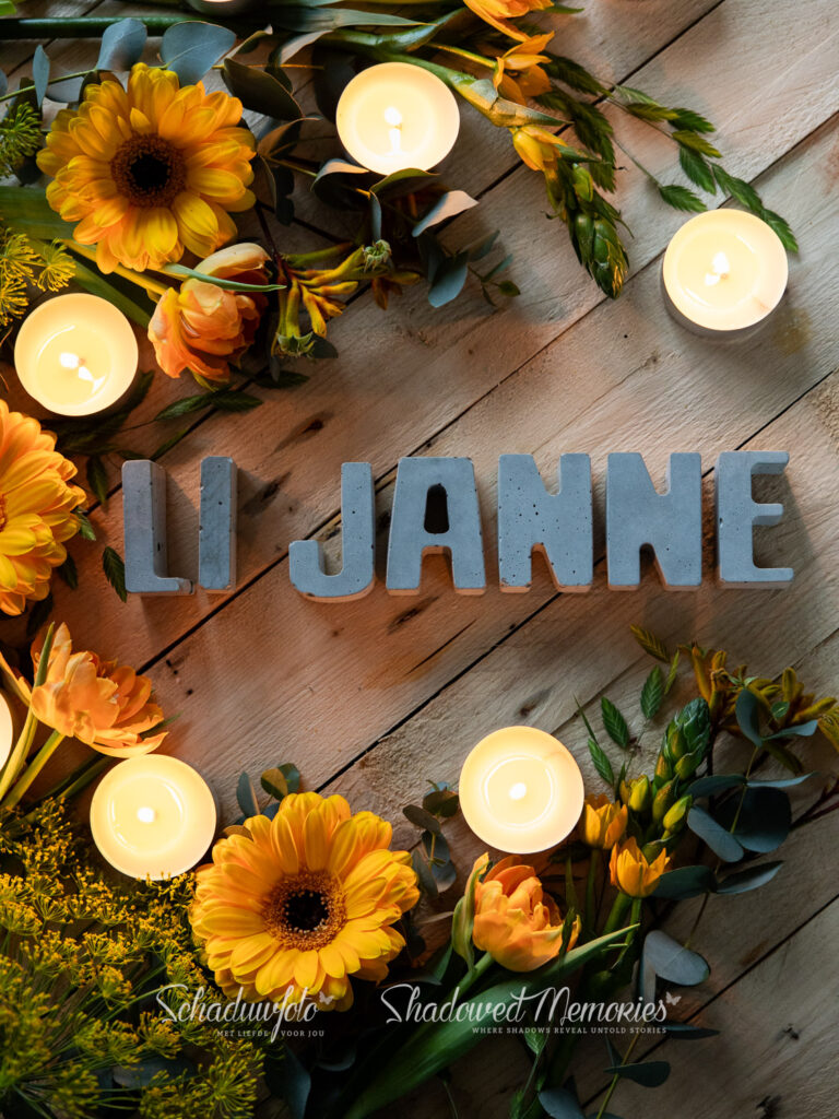 Schaduwfoto Naamfoto Noem mijn naam Gratis rouw cadeau