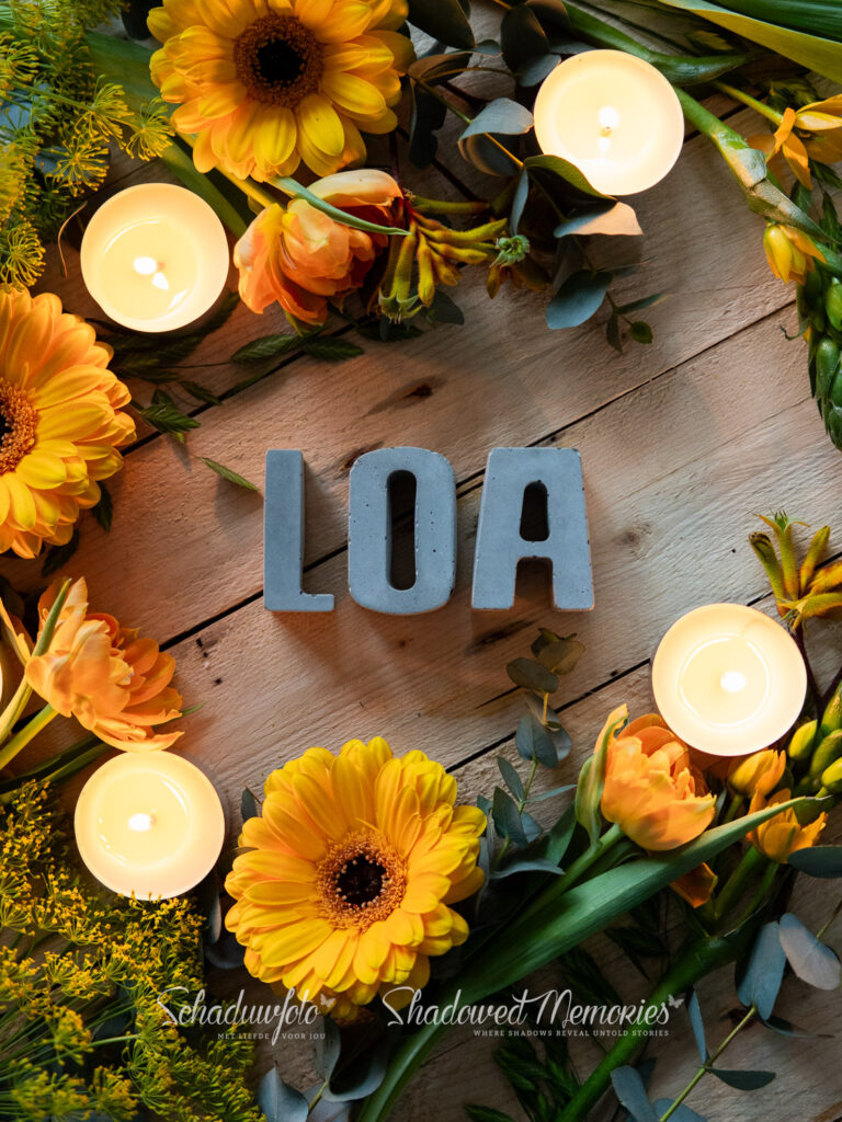 Schaduwfoto Naamfoto Noem mijn naam Gratis rouw cadeau